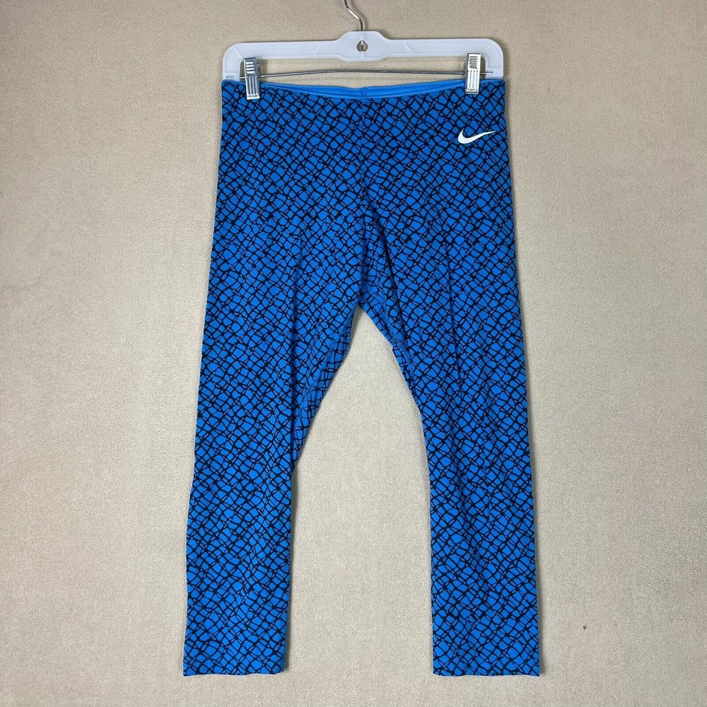 Nike Pants Adult Medium Blue Capri Athletic Legging Stretch Crop Womens